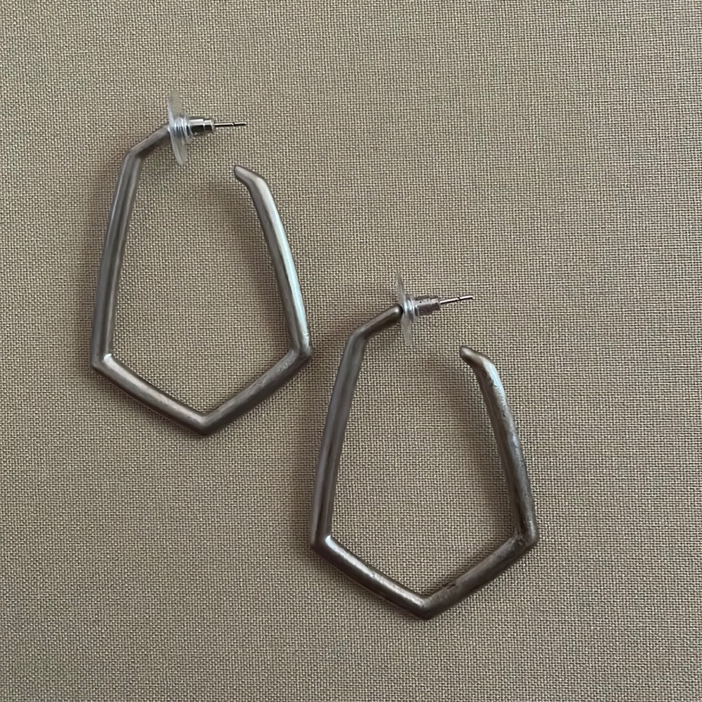 Kendra Scott brushed silver hoops